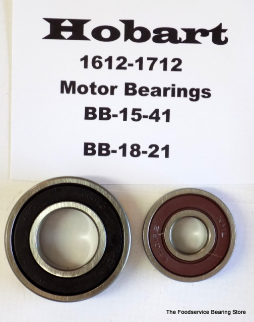 Hobart1612-1712-1712RE Motor Bearings BB-18-21, BB-15-41